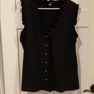 Karl Lagerfeld pearl button top
